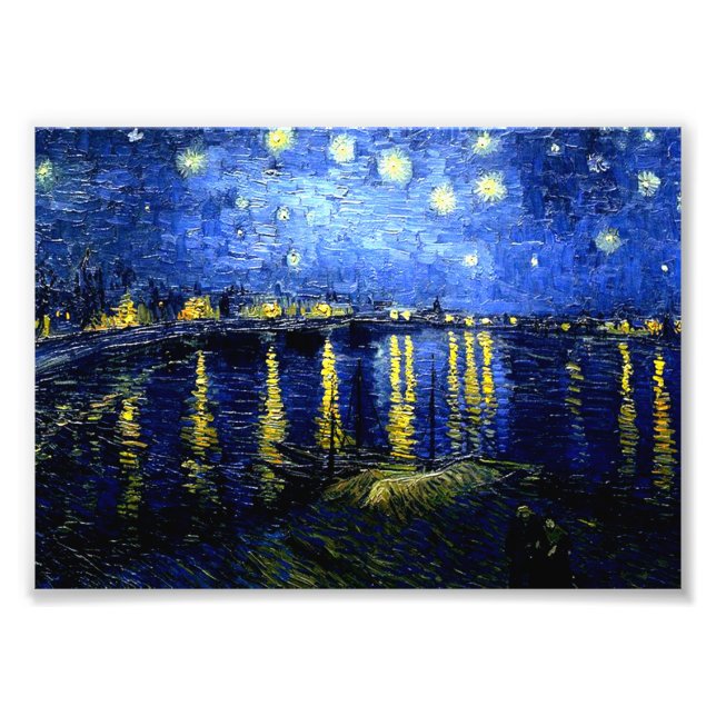Van Gogh - Starry Night over the Rhone, Fototryck (Framsidan)