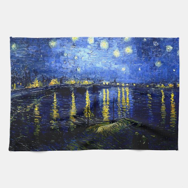 Van Gogh - Starry Night over the Rhone Kökshandduk (Horisontell)