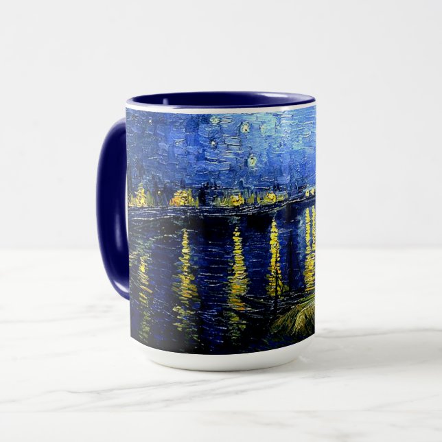 Van Gogh - Starry Night over the Rhone Mugg (Framsida vänster)