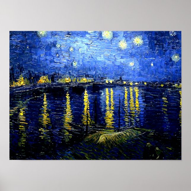 Van Gogh - Starry Night over the Rhone Poster (Framsidan)