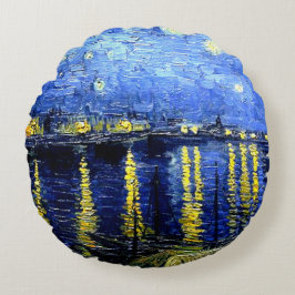 Van Gogh - Starry Night over the Rhone Rund Kudde