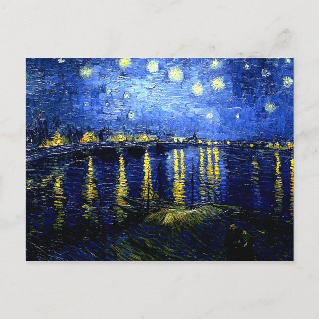 Van Gogh - Starry Night over the Rhone Vykort (Framsida)