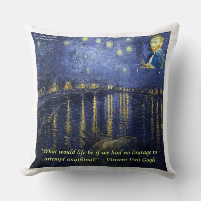Van Gogh Starry Night på Rhone Cotton Dekorativ ku Kudde (Framsida)