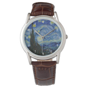 Van Gogh Starry Night Painting Elegant Kvinnor Armbandsur