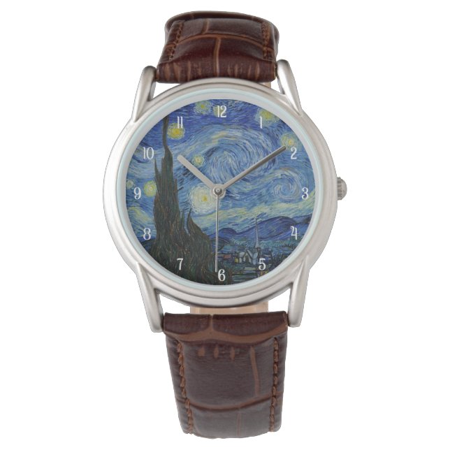 Van Gogh Starry Night Painting Elegant Kvinnor Armbandsur (Framsida)