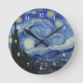 Van Gogh Starry Night Painting Rund Klocka