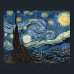 Van Gogh Starry Night Poster<br><div class="desc">Vincent Van Gogh Starry Night-mästerverk,  vintage av nutida produkter från Zazilicious</div>