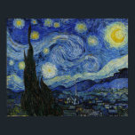 Van Gogh - Starry Night Poster<br><div class="desc">Starry Night av Vincent Van Gogh. Om du vill ha mer bilder från Zedign Art Series Bok 38 "Vincent Van Gogh - Paintings & Teckning Vol 3" kan du besöka https://books.zedign.com/zas/38.html</div>