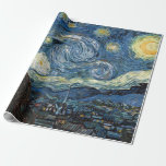 Van Gogh Starry Night Presentpapper<br><div class="desc">Vincent Van Gogh Starry vintage nattverk ...  designer presentwrap/wrapping papper roll från Zazilicious</div>