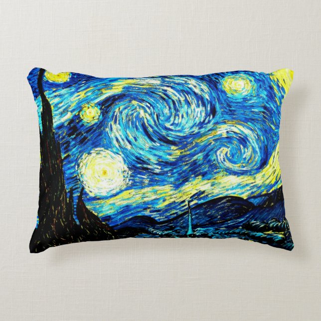 Van Gogh - Starry Night Prydnadskudde (Framsidan)