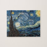 Van Gogh Starry Night Pussel<br><div class="desc">Vincent Van Gogh Starry Night-mästerverk,  vintage av nutida produkter från Zazilicious</div>