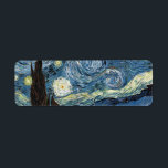 Van Gogh Starry Night Returadress Etikett<br><div class="desc">Vincent Van Gogh Starry Night-mästerverk,  vintage av nutida produkter från Zazilicious</div>