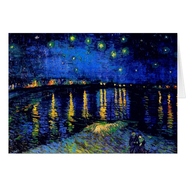 Van Gogh Starry Night Rhone (F474) Fine Art OBS Kort (Framsidan Horizontal)