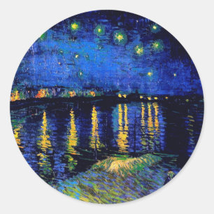 Van Gogh Starry Night Rhone (F474) Fine Art Runt Klistermärke