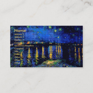 Van Gogh Starry Night Rhone (F474) Fine Art Visitkort