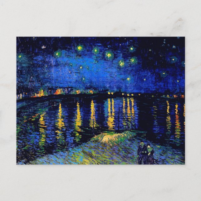 Van Gogh Starry Night Rhone (F474) Fine Art Vykort (Framsida)