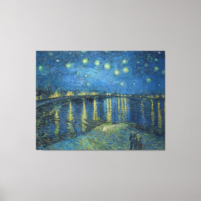 Van Gogh Starry Night Rhone Painting Canvastryck (Framsida)
