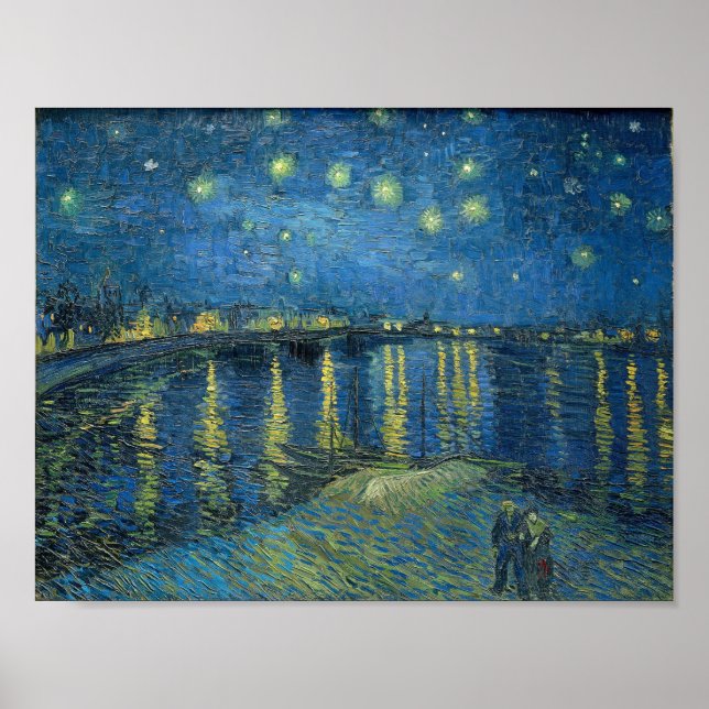 Van Gogh Starry Night Rhone Painting Poster (Framsidan)