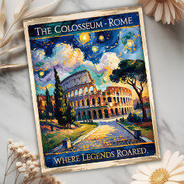 Van Gogh Starry Night Rom Italien Colosseum Travel Vykort