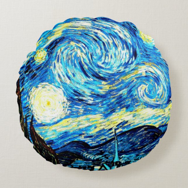 Van Gogh, Starry Night Rund Kudde (Framsidan)