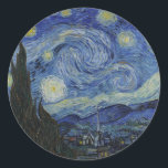 Van Gogh/Starry Night Runt Klistermärke<br><div class="desc">Van Gogh Starry Night</div>