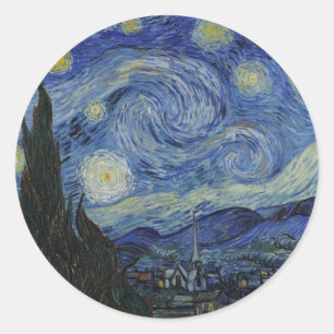 Van Gogh/Starry Night Runt Klistermärke