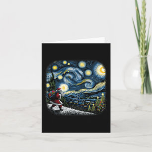 Van Gogh Starry Night Santa Jul Winter Snowy Kort