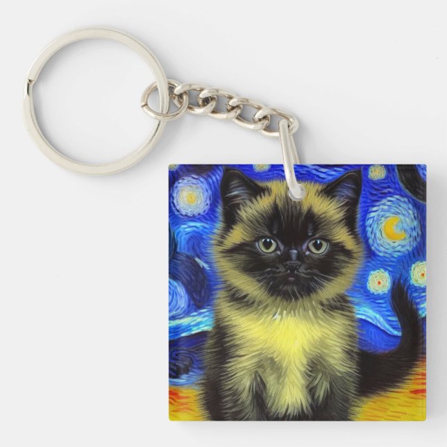 Van Gogh Starry Night Siamese Cat (Framsidan)