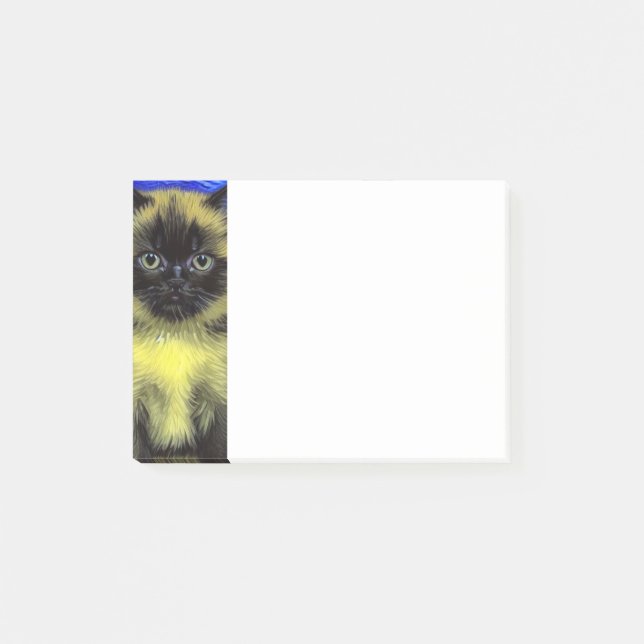 Van Gogh Starry Night Siamese Cat Post-it Block (Framsida)