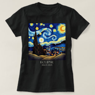 Van Gogh Starry Night Solar Eclipse Lunar Eclipse T Shirt