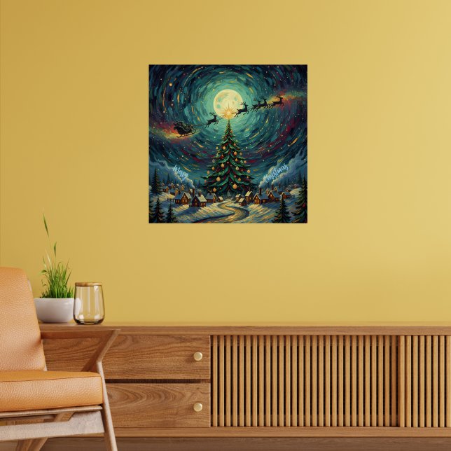 Van Gogh 'Starry Night' Square Giclée - 24x24  Poster (Vardagsrum 2)
