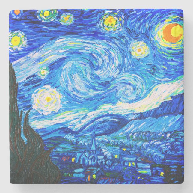Van Gogh Starry Night Stenunderlägg (Framsidan)
