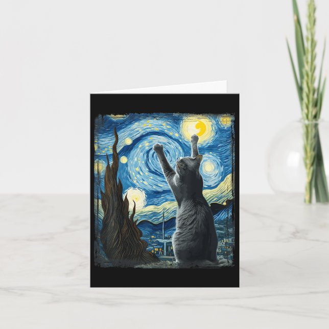 Van Gogh Starry Night Stil Artistic Russian Blue Kort (Framsida)