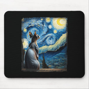 Van Gogh Starry Night Stil Artistic Sphynx Cat Musmatta