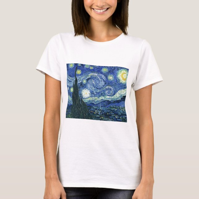 Van Gogh Starry Night Tee Shirt (Framsida)