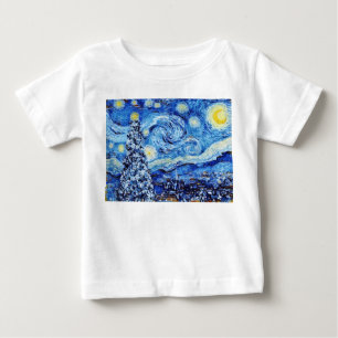 Van Gogh Starry Night - White Julgran T Shirt