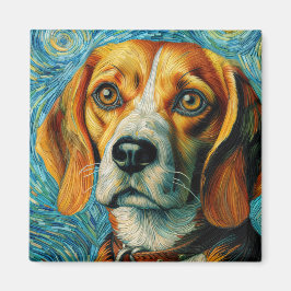 Van Gogh Stil Beagle Art Magnet