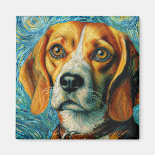 Van Gogh Stil Beagle Art Magnet