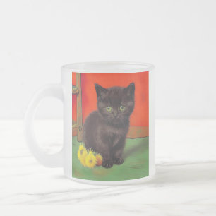 Van Gogh Stil Black Cat Frostad Glasmugg