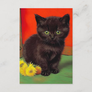 Van Gogh Stil Black Cat Tilläggskort