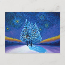 Van Gogh Stil Blue jul Helg Vykort