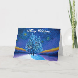 Van Gogh Stil Blue jul Helgkort