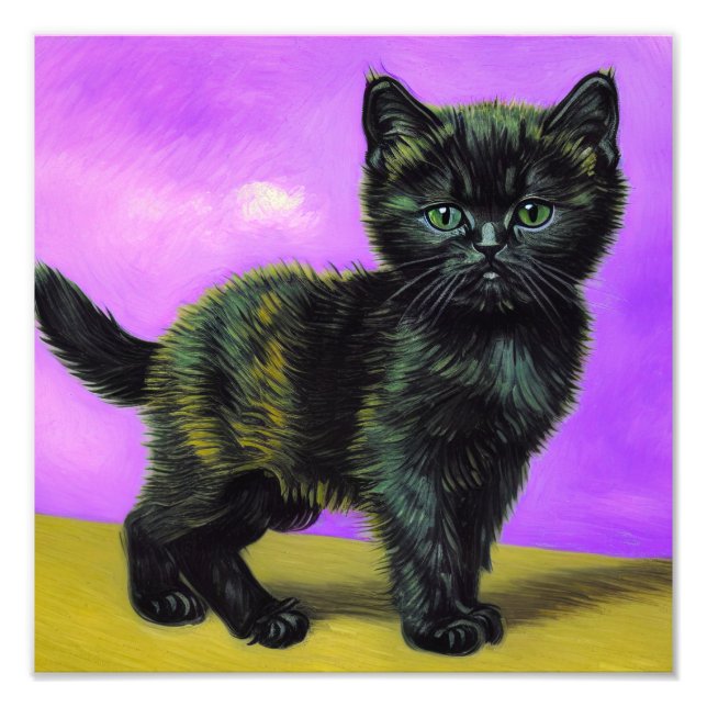 Van Gogh Stil Cat Fototryck (Framsidan)