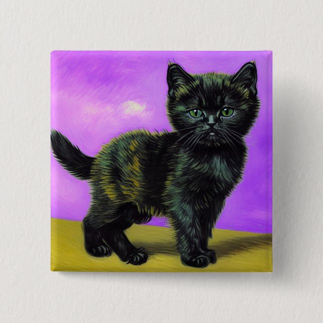 Van Gogh Stil Cat Knapp (Framsida)