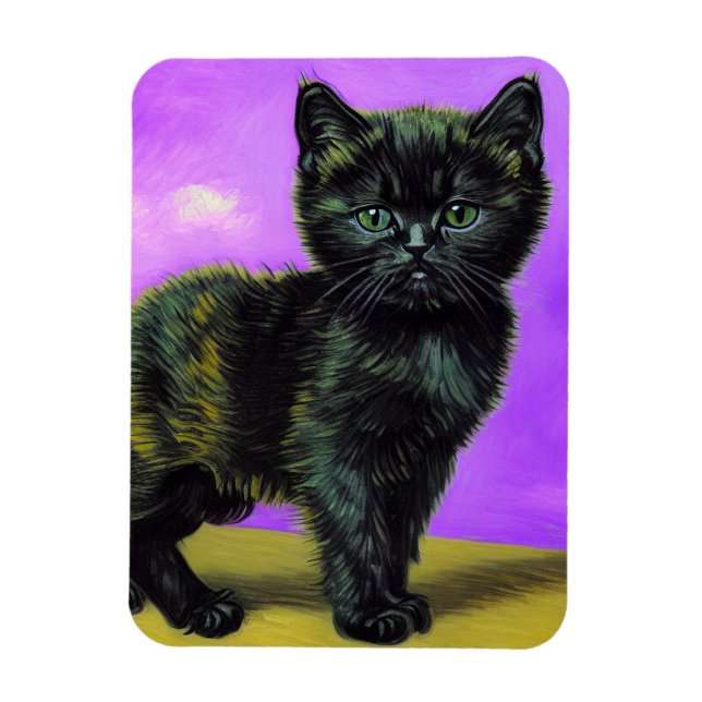 Van Gogh Stil Cat Magnet (Vertikal)