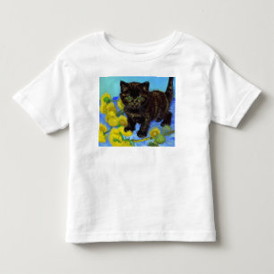 Van Gogh Stil Cat med solblommor T Shirt