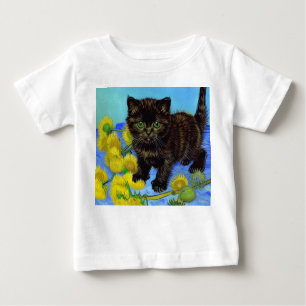Van Gogh Stil Cat med solblommor T Shirt