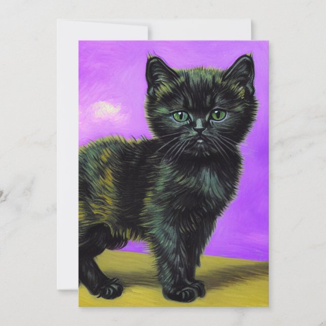 Van Gogh Stil Cat Meddelande (Framsida)