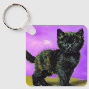 Van Gogh Stil Cat Nyckelring