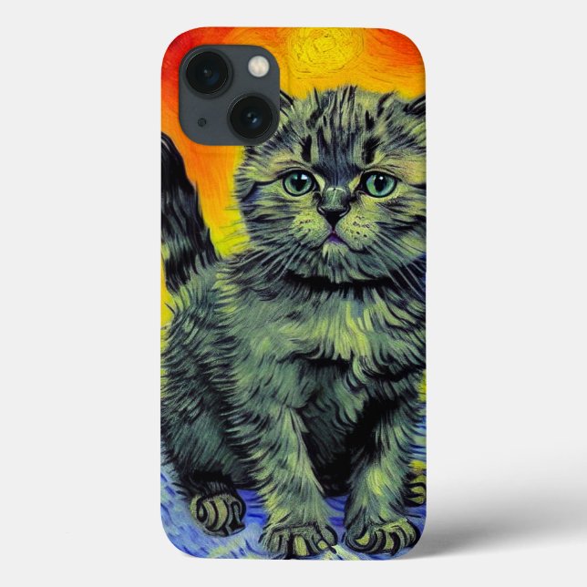 Van Gogh Stil Cat Sunset Beach (Baksida)